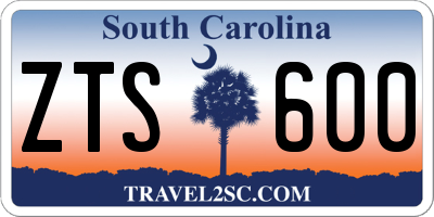 SC license plate ZTS600