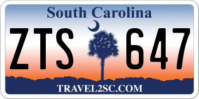 SC license plate ZTS647