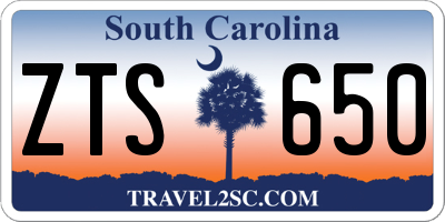 SC license plate ZTS650