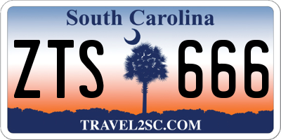SC license plate ZTS666