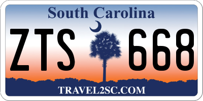 SC license plate ZTS668