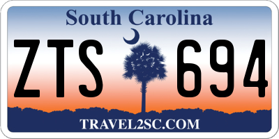 SC license plate ZTS694