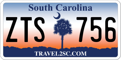 SC license plate ZTS756