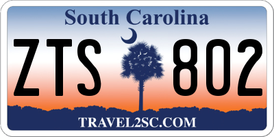 SC license plate ZTS802