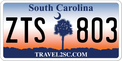 SC license plate ZTS803