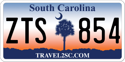 SC license plate ZTS854