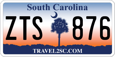SC license plate ZTS876