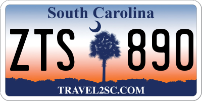 SC license plate ZTS890