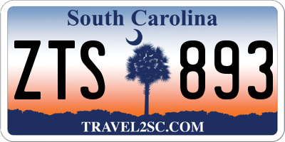SC license plate ZTS893