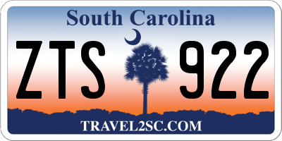 SC license plate ZTS922
