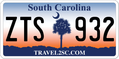 SC license plate ZTS932