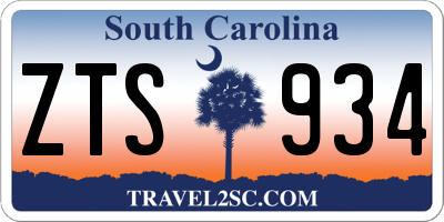 SC license plate ZTS934