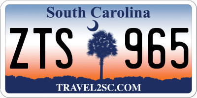 SC license plate ZTS965