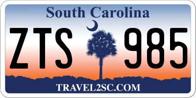 SC license plate ZTS985
