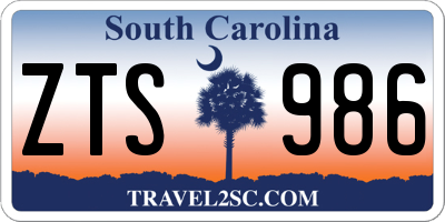SC license plate ZTS986