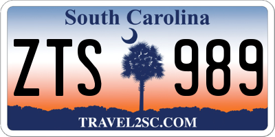 SC license plate ZTS989