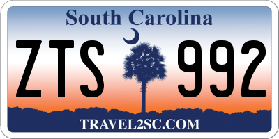 SC license plate ZTS992