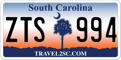 SC license plate ZTS994