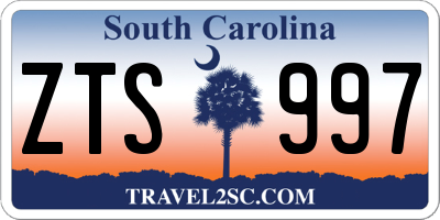 SC license plate ZTS997