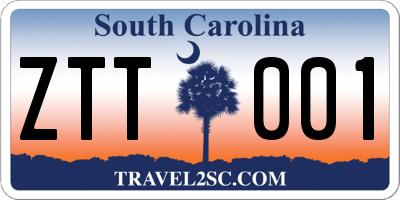SC license plate ZTT001