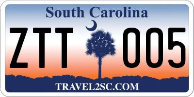 SC license plate ZTT005