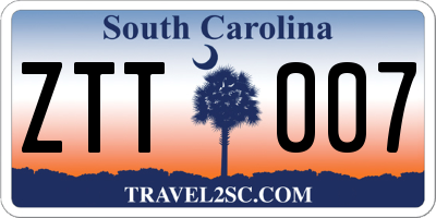 SC license plate ZTT007
