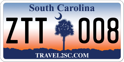 SC license plate ZTT008