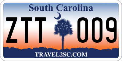 SC license plate ZTT009