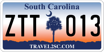 SC license plate ZTT013