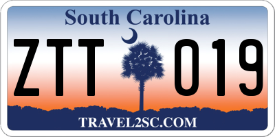 SC license plate ZTT019