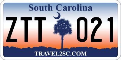 SC license plate ZTT021