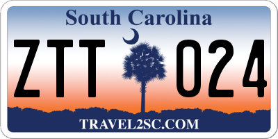 SC license plate ZTT024