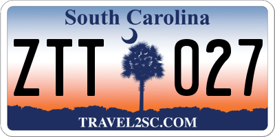 SC license plate ZTT027
