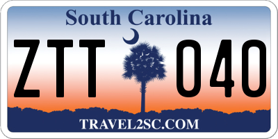 SC license plate ZTT040