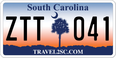 SC license plate ZTT041