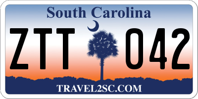 SC license plate ZTT042