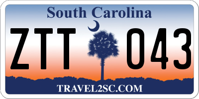 SC license plate ZTT043