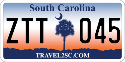 SC license plate ZTT045