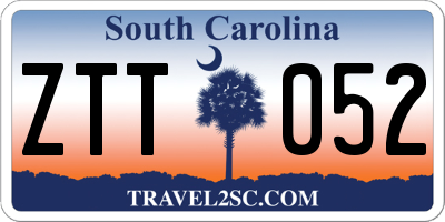 SC license plate ZTT052