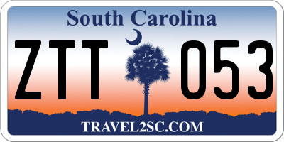 SC license plate ZTT053