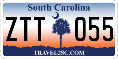 SC license plate ZTT055