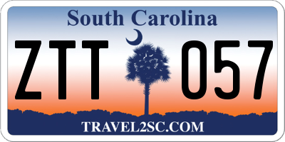 SC license plate ZTT057
