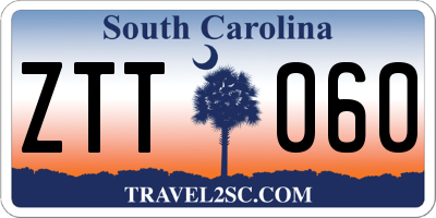 SC license plate ZTT060