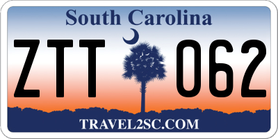 SC license plate ZTT062