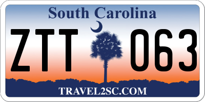 SC license plate ZTT063