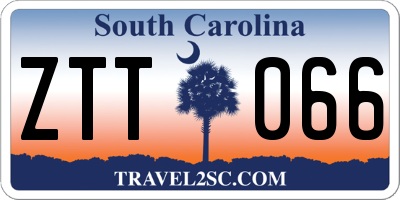 SC license plate ZTT066