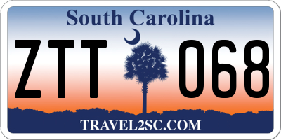 SC license plate ZTT068