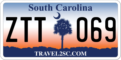 SC license plate ZTT069