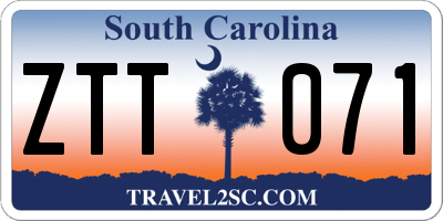 SC license plate ZTT071