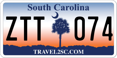 SC license plate ZTT074